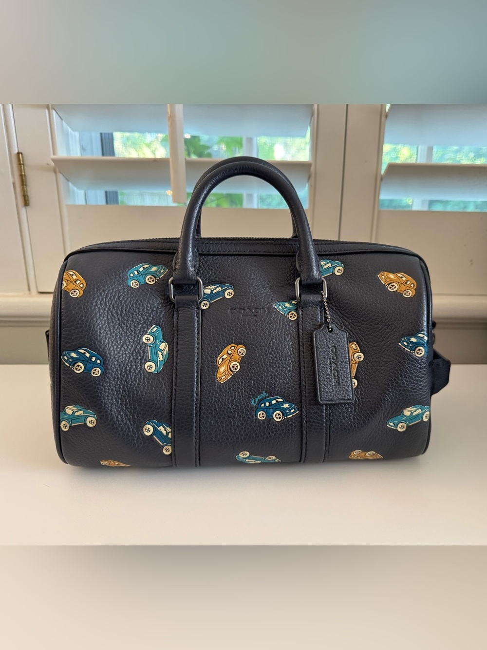 Coach Venturer 27 Crossbody Midnight Blue with Car Print